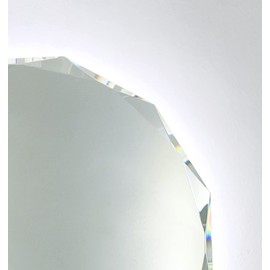 MIRTHIE 24 Inch Round Beveled Edge Mirror, Frameless Wall Mount Bathroom Vanity Mirror