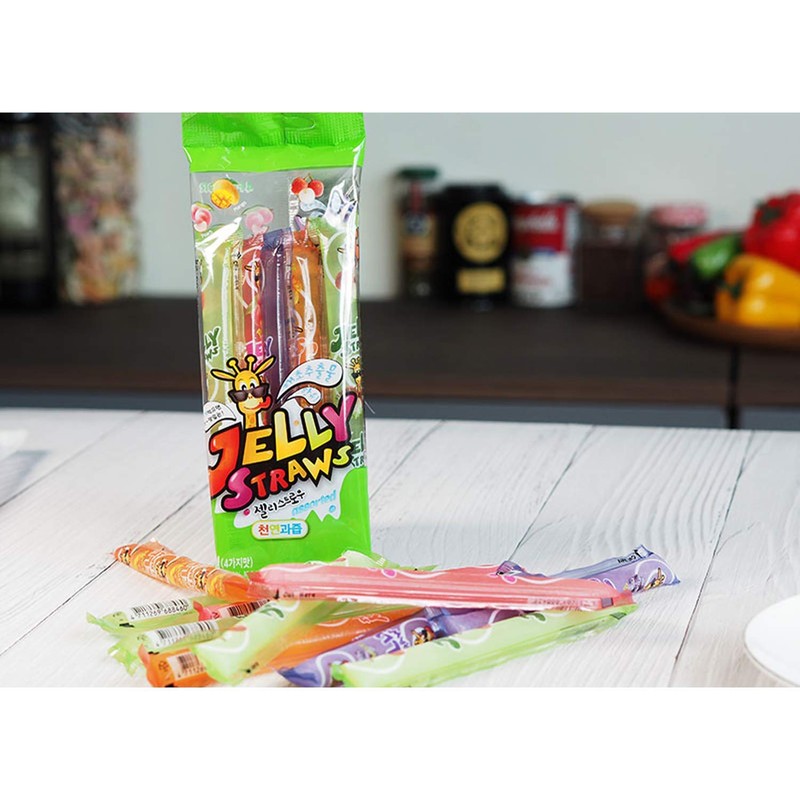 Jelly Straws Pack of 2 - Jelly Noodles Gummies Peach