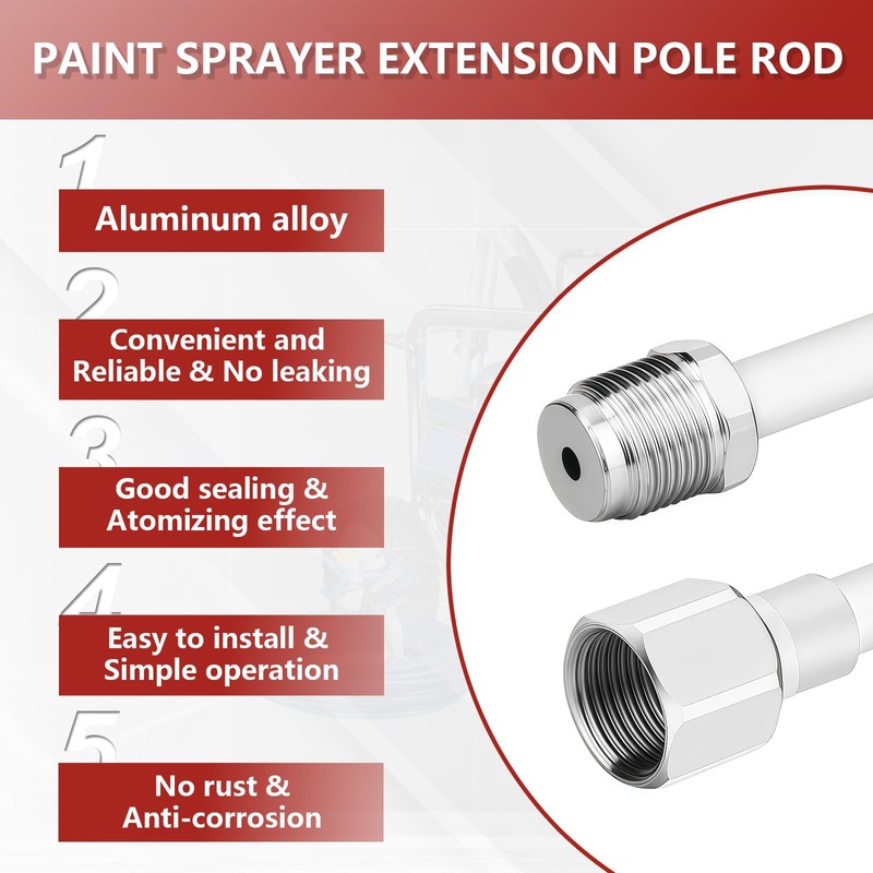 15-inch Airless Paint Sprayer Gun Extension & 7/8" Thread RAC