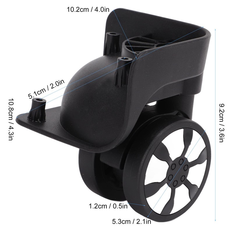 Pack of 2 Suitcase Wheels Replacement Wheels, 360 Degree Suitcase