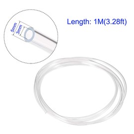 MACHSWON PVC Clear Vinyl Tubing 3mm ID 5mm OD 1m Length Flexible PVC Tubing Hose Lightweight Plastic Tubing for Water Oil Air Line