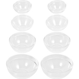 minkissy 8pcs Clear Acrylic Bowl Bowl Essential Oil Massaging Beauty Salon Acrylic Plastic Transparent Bowl Container Dessert Fruit Bowl Salon Supplies for Salon Home Use