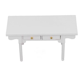 1: 12 Dollhouse Desk Wooden Modern Miniature Table Mini Writing Desk Toy Furniture Decoration White
