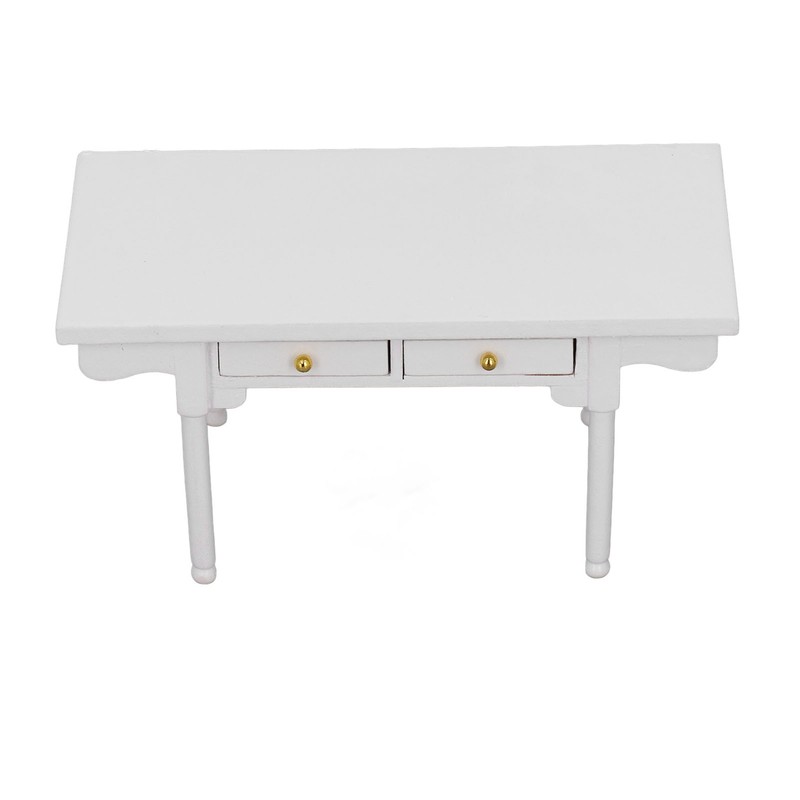 1: 12 Dollhouse Desk Wooden Modern Miniature Table Mini Writing