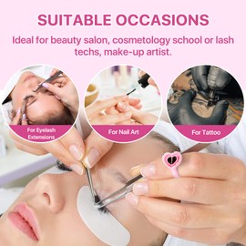 Pretty memory 300 Pcs Glue Rings for Eyelash Extensions, Lovely Heart-Shaped Lash Glue Rings Blooming Eyelash Glue Holder Volume Fanning Cup Lash Extension Supplies(Pink)