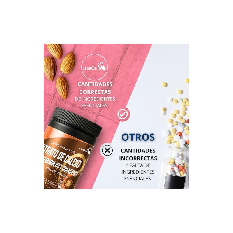 Citrato Calcio Vitamina Colágeno Hidrolizado 600 Por Cápsula 230 Cápsulas