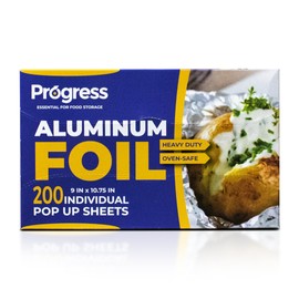 Pop-Up Aluminum Foil Wrap Sheets 9 x 10 3/4 Silver 200 per Box - Non-stick Heavy Duty aluminum foil sheets for Restaurants, Delis & Catering (9" x 10 3/4", 200)