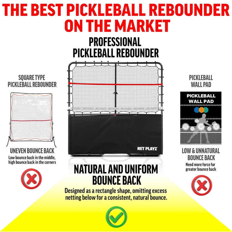 Pickleball Rebounder Training Aid, Adjustable Angle Easy Setup & Storage