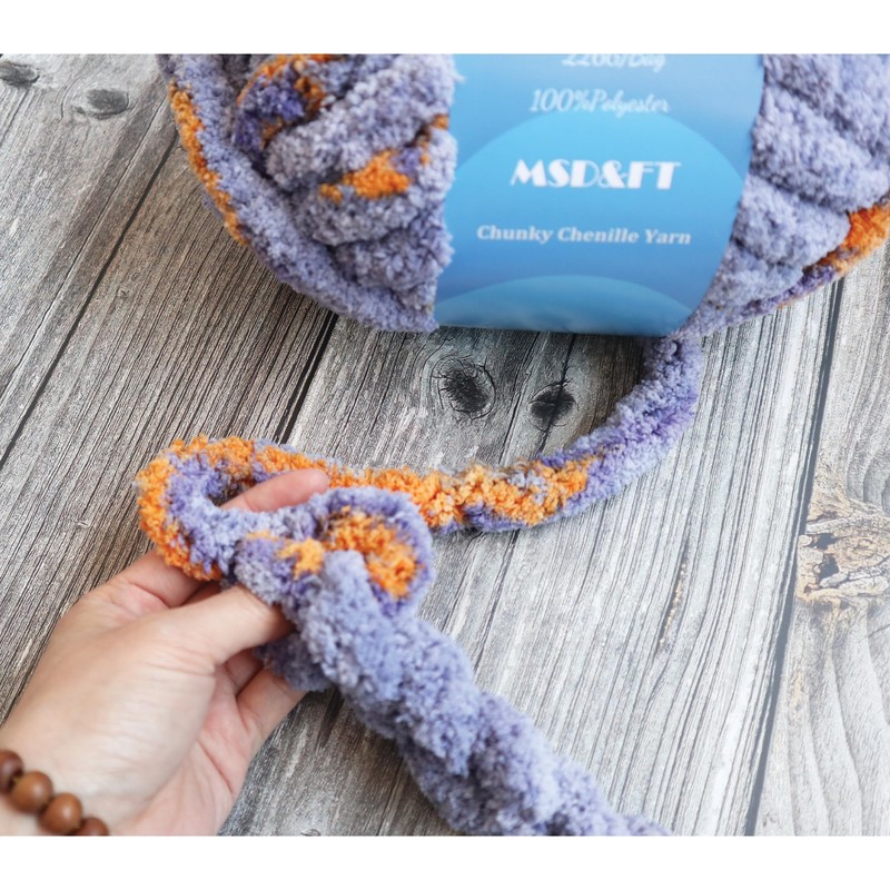 MSD&FT 4 Skeins Chunky Chenille Yarn Blanket Yarn (202406)