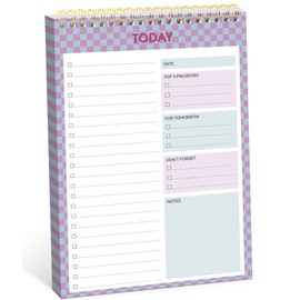 To Do List NotePad, Aesthetic To Do List Notebook for Work With 52 Sheet For Daily Tasks and Goal Setting, Undated Daily Planner Perfect for Office, Home and School Supplies - Lavender Checkered
