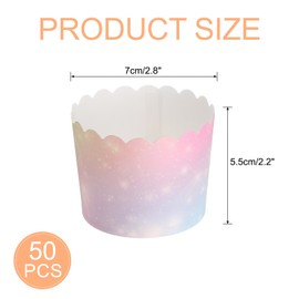 sourcing map 50pcs Cupcake Wrappers for Wedding, Paper Baking Cups and Muffins Liners for Birthday Wedding Party Supplies (Gradient Pink)