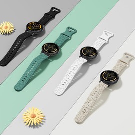 Huadea 3 Pack 22mm Leopard Engraved Watch Bands Compatible With Garmin Vivoactive 4/Venu 4 45mm/Venu 3/Venu 2, Cheetah Silicone Strap Replacement for Forerunner 265/255/255 Music