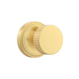 Asidrama 1 Pack Privacy Gold Door Knob with Lock, Brush Gold Door Knobs Interior for Bedroom or Bathroom, Heavy Duty Brush Gold Door Handle for Left Right Sided Doors