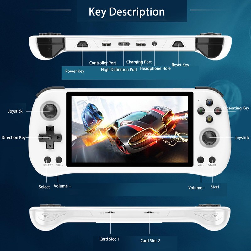 X55 Handheld Game Console - 5.5 Inch IPS Screen Retro
