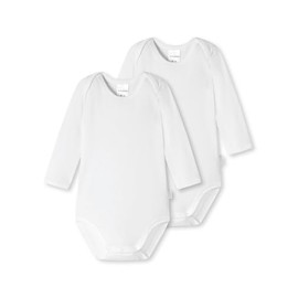 Schiesser Baby Girls' Bodysuits 1/1 Long Sleeve Pack of 2 Double Pack - 181784, Weiss_173474