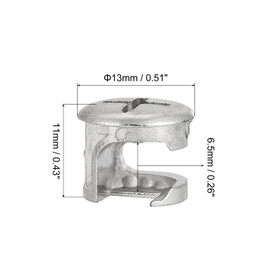 sourcing map Cam Lock Nut for Furniture, 8pcs 13x11mm Joint Connector Locking Nuts Furniture Connecting Cam Fittings