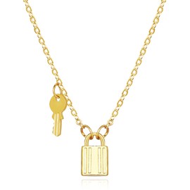 Stocking Stuffers Holiday Outfits for Women 2024 Gold Lock and Key Necklace for Women Layered Lock Key Pendant Necklace Punk Statement Necklace Jewelry Gift for Girls