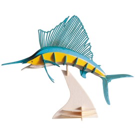 Fridolin GmbH 3D Animal Model Made of Paper Sailfish 3D Paper Model Sailfish W x H x D: Approx. 15.5 × 12 × 5 cm (Assembled)