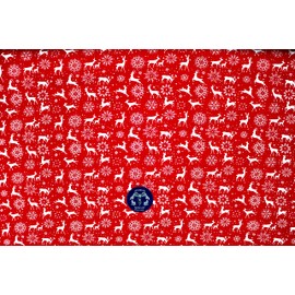 Pyrhan Christmas Fabric | Polycotton Prints | 45 Inch Wide Dress Craft Fabric Material by The Metre | Polycotton Print Used in Sewing Kit and Accessories-Quilting Fabric (Red Raindeer)