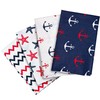 4 x Patchwork Cotton Fabrics, 50 x 40 cm, Nautical