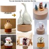 Edelweiss Music Box, Center Rotating 10cm Round Solid Wood Wind