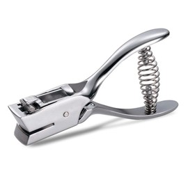 Nurdo Metal Single Hole Puncher 1-Hole Paper Punch 8 Sheet Capacity for ID Card PVC Photo Slot and Paper Chipboard Art Project Documents Office School Home Supplies