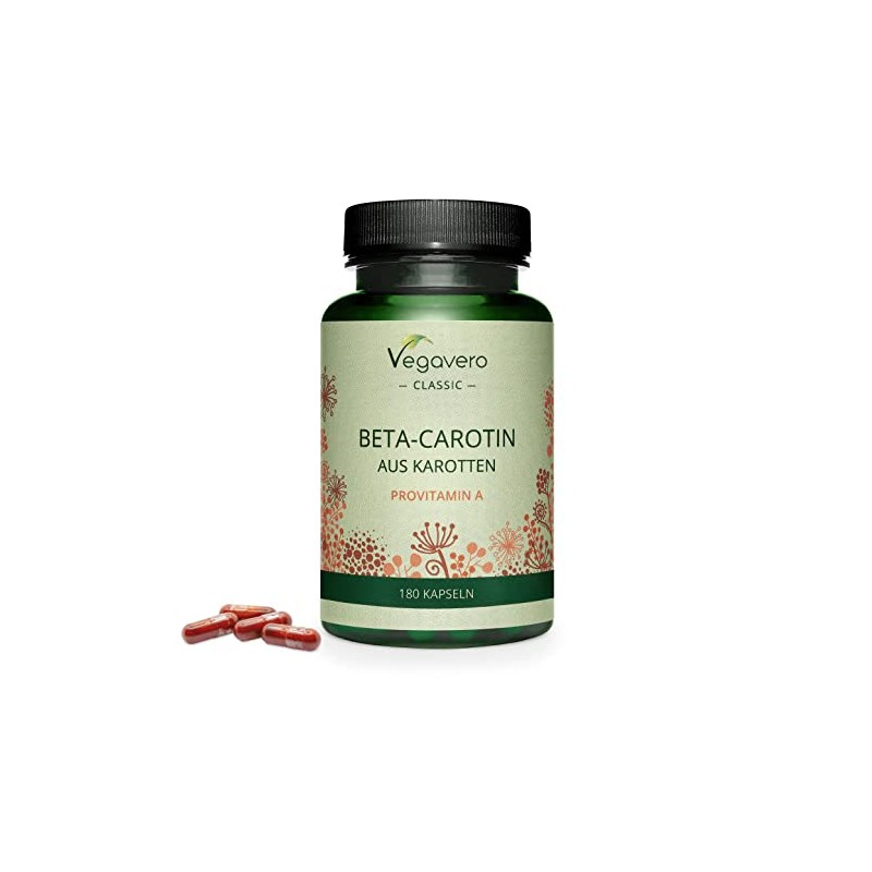 Beta Carotene Vegavero® | 180 Capsules | Tan Accelerator |
