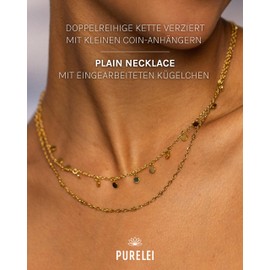 Purelei® Plain Women's Necklace - Women's Necklace Made of Durable Stainless Steel - Waterproof Chain - 40-50 cm Length Adjustable - Necklace for Your Individual Look, Stainless Steel