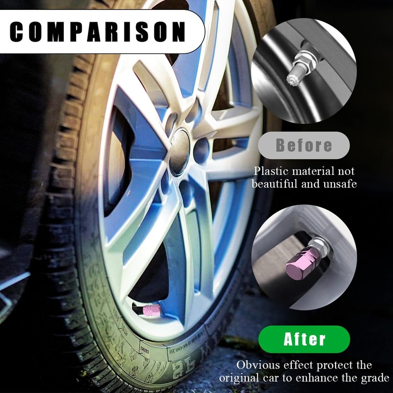 Wevdn 8 PCS Car Tire Valve Caps, Anti-Corrosion Aluminum Alloy