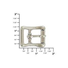 Ohio Travel Bag Locking Tongue Center Bar Roller Buckle, 3/4 Inch, Nickel Finish, Zinc Alloy, C-1511-NIC