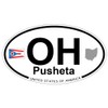 US Decal, Inc. Pusheta, Ohio Oval Sticker with State Flag