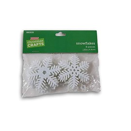 Formas de copo de nieve con purpurina iridiscente blanca – 8 piezas – 1.93 pulgadas de diámetro