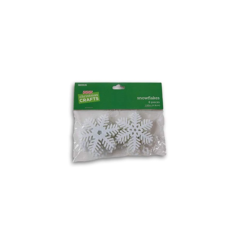 Formas de copo de nieve con purpurina iridiscente blanca –