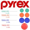 Pyrex (2) 7202-PC Green, (2) 7200-PC Orange, (2) 7201-PC Cobalt