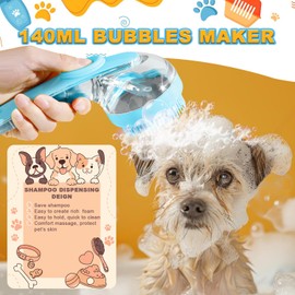 Peehss Peehss 3Pcs Dog Bath Brush, Dog Scrubber for Bath, Dog Shampoo Brush Bubble Maker, Dog Paw Washer, dog grooming Massage Brush with Adjustable Ring Handle, dog accessories for Short & Long Hair -Blue