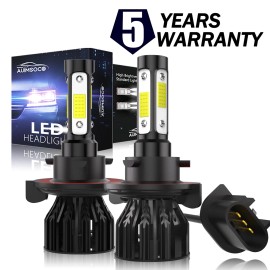 AUIMSOCO H13 9008 LED Headlight Bulbs KIT High Low Beam Super Bright Canbus 6500K White