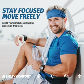 Tumurup Sport Headbands Men [5 Pack] - Sweat Absorbent Sweat Bands | Quick-Dry Mens Hair Band | Elastic Thin Headband Boys for Running, Washing Face, Gym, Cycling,Tennis, Yoga, Workout