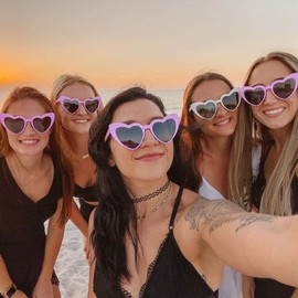Matcheck 12 Pack Purple Heart Sunglasses Bachelorette Party, Bridal Shower Favors Wedding Supplies Bride Tribe Love Glasses