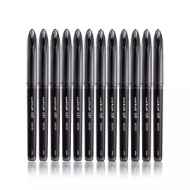Uni-Ball Pack of 12 Black Rollerball Pens Revolutionary Nib Smooth Writing Experience