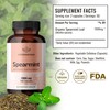 Spearmint 100 Capsules - 1000 mg - Organic Mentha Spicata