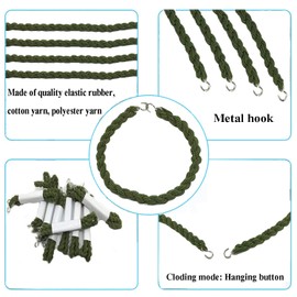 JAMEGIO 12 Pieces Elastic Boot Bands Military Boot Straps Blousing Garters with Metal Hooks for Navy Army and Air Force Alpine Choice