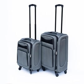 Udorich 2-Piece Soft Edge Luggage Backpack Set, High-Density Fabric, Waterproof and Wear-Resistant, Ergonomic Handle, Grey