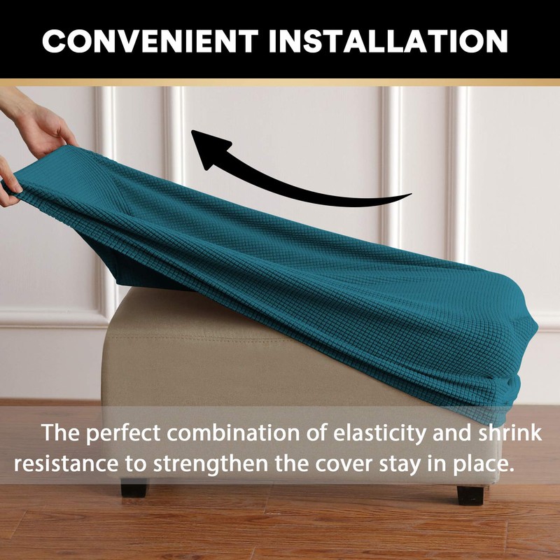 Stretch Ottoman Cover Ottoman Slipcovers Rectangle for Living Room Foot