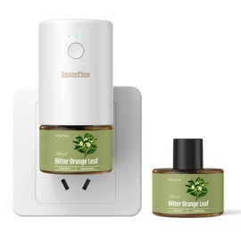 SenseFlow Smart Wi-Fi Space Fragrance Diffuser SF101S – Adjustable Natural Atomizer Essential Oil Kit, 40-Day Aroma, LED Light, Customizable Schedule for Home, Hotel & Studio - Bitter Orange Leaf
