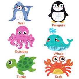 BBLIKE Children's Puzzle 6 Pictures Puzzles Children's Puzzle from 3 Suitable for Boys and Girls Children's Puzzle from 3 4 5 Years (Sea Animal)
