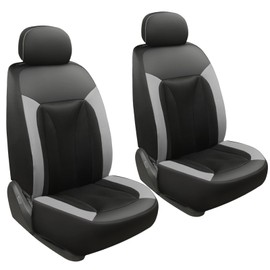 GIANT PANDA Front Car Seat Cover for Jeep Wrangler JK (2007-2018),3D Air Mesh Leather Bucket Breathable Seat Covers Custom Fit Jeep Accessories (Gray) 2-Pack