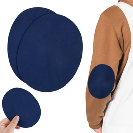 10 Pcs Suede Iron On Patches, Trimmable Applique Iron Patches for Clothing, Oval Knee Patch Elbow Patch for Sportive Clothing Jackets Sweaters Jeans DIY Fabric Repair, 4.3"×5.5", Dark Blue