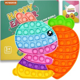 Easter Bunny Poppers, Bunny Carrot Pop Bubble Fidget Sensory Toy, Puzzle Popper, Easter Gifts for Kids,Toddler, Easter Basket for Toddlers Girl, Easter Toys, Stocking Easter Basket Stuffers (Rainbow)