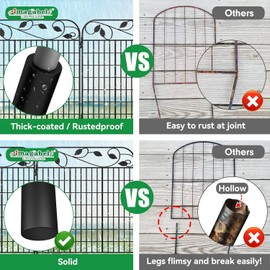 AMAGABELI GARDEN & HOME 4 Pack 44inch High 12ft Long Decorative Garden Fences and Borders for Dogs No Dig Metal Fence Panel Garden Edging Border Fence Animal Barrier Fencing Green
