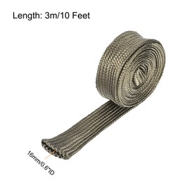 MECCANIXITY Heat Shield Sleeve, 5/8" ID 10 Feet Heat Sleeve Automotive Wire Heat Shield Fuel Line Heat Shield Sleeve Heat Sleeve Heat Wrap 800 Degree for Wires, Titanium Color